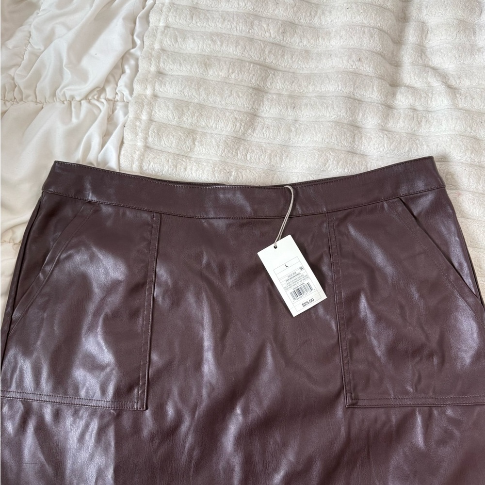 a new day Faux Leather Mini Skirt in Dark Brown